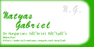 matyas gabriel business card